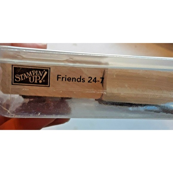 Retired Stampin' Up! "Friends 24-7" Stamp Set Wood Mounted Floral Bird - Picture 8 of 9